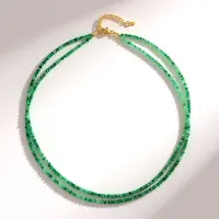 Cavill - Halsketting 925 Sterling Zilver Verguld - 51 581 ct Zambia Smaragd - Verstelbaar 45-50 cm - Luxe Groene Edelsteen Ketting