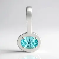 Cavill - Zilveren hanger - 925 Sterling zilver met palladium - Blauwe apatiet 0 638 ct ovaal 7x5 mm - Elegante natuurlijke edelsteen uit Madagaskar