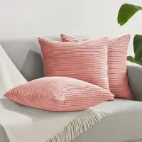 Famanu – Set van 2 stuks ribfluwelen kussenslopen corduroy 30 x 50 cm dusty rose