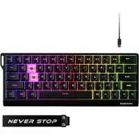 Eweadn DK63 Mechanisch Gaming Toetsenbord Draadloos 60% – RGB Keyboard – Rode Switches – Compact Mini Keyboard – Anti-Ghosting – Zwart