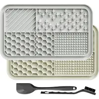 Famanu – Set van 2 slow feeder likmatten met zuignappen, voor voeding en verzorging