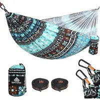 Famanu - Ultralichte reis-campinghangmat | 300 kg draagvermogen, ademende, sneldrogende draagbare hangmat (275 x 140 cm) | 2 x premium karabijnhaken, 2 x nylon slingers inbegrepen | Outdoor Indoor