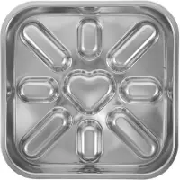 Famanu - Rvs Slow Feeder Hondenbak Duurzame Vierkante Voedingskom voor Kleine Middelgrote Honden Antislip Puzzel Voederbak voor Langzaam Eten Betere Spijsvertering