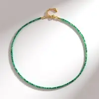 Cavill - Zilveren Halsketting - 925 Sterling Zilver - Zambia Smaragd 23,64 ct Fancy Gefacetteerd - Verstelbaar 45-50 cm - Luxe Groen