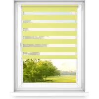 Time4blinds dag en nacht dubbel rolgordijn mini - raamrolgordijn dag en nacht - rolgordijn zonder boren - zonwering - rolgordijnen voor slaapkamers - 1200x1400mm – Geel – Linkszijdig