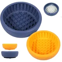 Famanu - Hondenbakbakjes, siliconen, 2 maten, antislip, anti-schrokbak, zachte voederbak met zuignapbasis voor kleine en middelgrote honden, vaatwasmachinebestendig (stijl 1, 2 stuks)