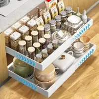 Famanu – Telescopische laden met railsysteem set van 2 – Extra stabiele keukenorganizer – Verstelbaar – Wit