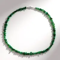 Cavill - Zilveren Halsketting - 925 Sterling Zilver Gerhodineerd - 84,904 ct Canadese Groene Jade Fancy Kralen - Elegante 45 cm Ketting