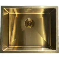 Ausmann Mosel RVS spoelbak goud kleur PVD gold 50x40 onderbouw vlakbouw en opbouw 080921