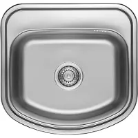 Ausmann Basic rvs opbouw spoelbak 49x47 cm met kraangatbank inclusief sifon 1208956997