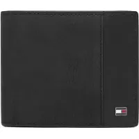 Tommy Hilfiger Portemonnee 'Flag Plaque Bifold Flap' zwart