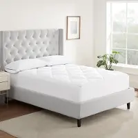 Famanu – Extra comfort verkoelende matrashoes met elastische hoeken, zachte fiberfill matrasbeschermer voor kingsize bedden, wit