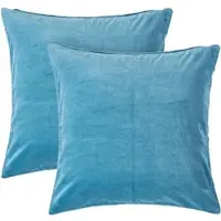 Homescapes fluwelen kussenhoes set van 2 in hemelsblauw, 40 x 40 cm