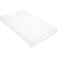 Famanu – Extra groot acryl dienblad met handvatten – Koffie- en thee organizer – Transparant