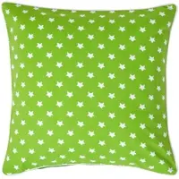 Homescapes Katoenen kussenhoes met sterren, groen, 60 x 60 cm