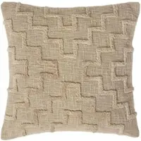 Homescapes Getuft kussen beige 45 x 45 cm - Decoratief kussen geometrisch patroon