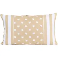 Homescapes Sterkussenhoes in beige met gestreepte rand, 30 x 50 cm