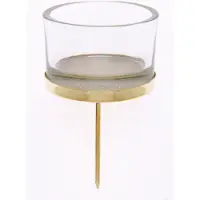 Famanu - Kandelaar met theelichtglas goud