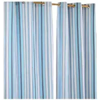 Homescapes New England gordijnen met oogjes, set van 2, 100% katoen, 182 x 137 cm