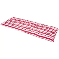 Homescapes Tuinbank Kussen – Rood-Wit Gestreept – 3 Zitter Zitkussen – 143x42 cm – Katoen – Wasbaar – voor Buitengebruik