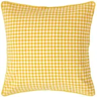 Homescapes Gingham katoenen kussenhoes 60 x 60 cm geel