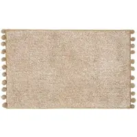 Homescapes badmat beige gemêleerd met pompons, 50 x 80 cm - katoenen getufte badmat