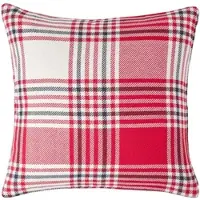 Homescapes Rode Schotse ruit katoenen kussenhoes 45 x 45 cm