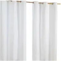 Homescapes gordijnen effen naturel wit set van 2 228 x 137 cm
