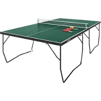 SPORTNOW Tafeltennistafel, groot formaat, opvouwbaar, 8 wielen, incl. rackets en ballen, groen, 2,74 x 1,52 x 0,76 m