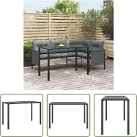 The Living Store Buitentafel - Tuinstoel - Tuintafel 110x54x70 cm staal antracietkleurig - Eetkamerset - Terrastuin - Modern Interieur