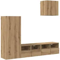 vidaXL TV Wandmeubels 4 st Artisan Eiken Bewerkt hout