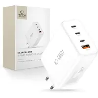 Tech-Protect GaN 4 Poort 240 Watt USB-C Oplader Wit