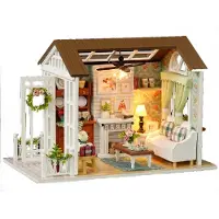Pricenet DIY Modelbouw Woonkamer - Miniatuurhuisje Happy Times 20,6 cm - Miniatuur Bouwpakket