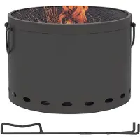 Outsunny -Feuerschale-Metall-Ø38 x 27H cm-Dunkelgrau