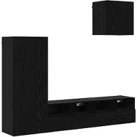 vidaXL TV Wandmeubels 4 st Zwart Eiken Bewerkt hout