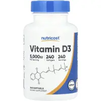 Nutricost - Vitamine D3 5000 IE (240 Softgels)