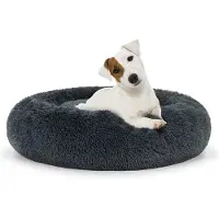Northio Hondenmand of Kattenmand Pluche Kussen Bed Maat M 60cm - Donkergrijs - Geschikt Voor Een Medium Hond of Kat Tot 9 kg