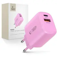 Tech-Protect USB-C 2 Poort Oplader 20 Watt Roze