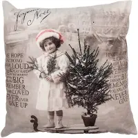 Clayre & Eef Sierkussen 45x45 cm Beige Polyester Kerst