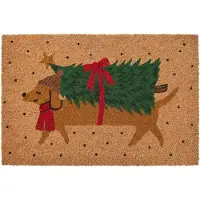 Clayre & Eef Deurmat Bruin Kokos Kerst