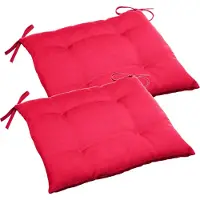 Hespéride Set van 6x stuks hesperide tuinstoelkussen - rood - uv-bestendig - 40 x 4 cm - water en uv-bestendig