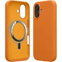 Kwmobile telefoonhoesje geschikt voor Apple iPhone 17 - Hoesje met magneet compatibel met MagSafe - Smartphone case in fruitig oranje