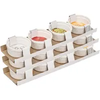 Vessia Kommetjes / serveer schaaltjes - 3x - 12x stuks - D8 x H5 cm - aardewerk - wit - ovenschaaltjetes