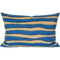 Fine Little Day Rand kussenhoes Bruin-blauw, 48x68 cm
