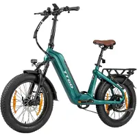 TTGO F8 Elektrische Fiets - 250W Motor - 48V18Ah Accu - Koolstofvezelframe - 20 x 3 inch Banden - Hydraulische Schijfremmen - Actieradius tot 110 km - Shimano 7 Versnellingen - Groen