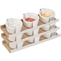 Vessia Kommetjes / serveer schaaltjes - 3x - 3x stuks - D9 x H6 cm - aardewerk - wit - ovenschaaltjes - tapas - voedsel - dessert