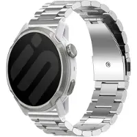 Strap-it Titanium bandje geschikt voor TicWatch Pro 5 Enduro / Coros Nomad / Coros Apex 4 (46mm) / Garmin Venu X1 - Zilver