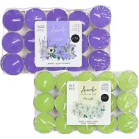 Atmosphera Acorde theelichtjes - 60x - 30x lavendel - 30x jasmijn - aroma/geurkaarsen