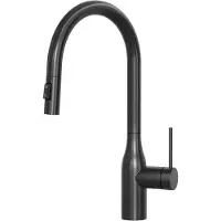 CECIPA MAX Luxe Keukenkraan Mat Zwart - Ronde Uitloop met Flexibele Handdouche - RVS - 2 Straalsoorten