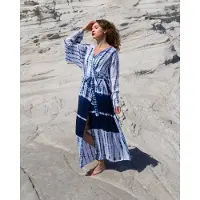 Samimi Samsara Luxe Strandkimono Blauw/Wit